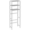 Scaffale per WC con 3 Ripiani Argento 53 x 28 x 169 cm