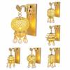 Light Up Lantern Fridge Magnet New Chinese Style Pearl Embellishment Pavilion Fridge Magnet Palace Style Tassel Pendant