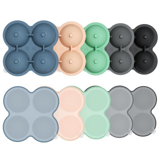 Silikonová forma na led Bourbon Formy na ledové kostky Půlkruhový tvar Nepropustná Výrobník ledových koulí pro Whiskey Koktejly Ledové nápoje