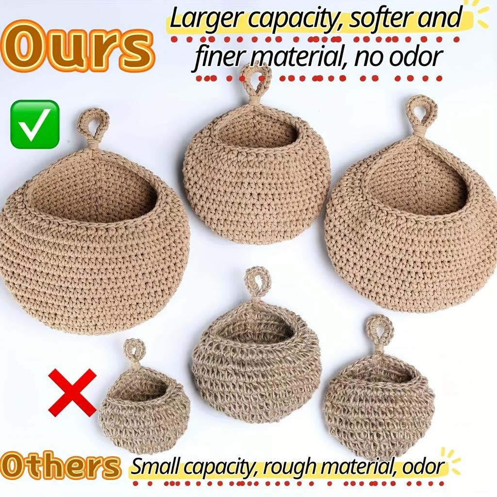 Handmade Macrame Hanging Fruit Basket Wall Decor Creative Nest Net Storage Bag Kitchen Organizer