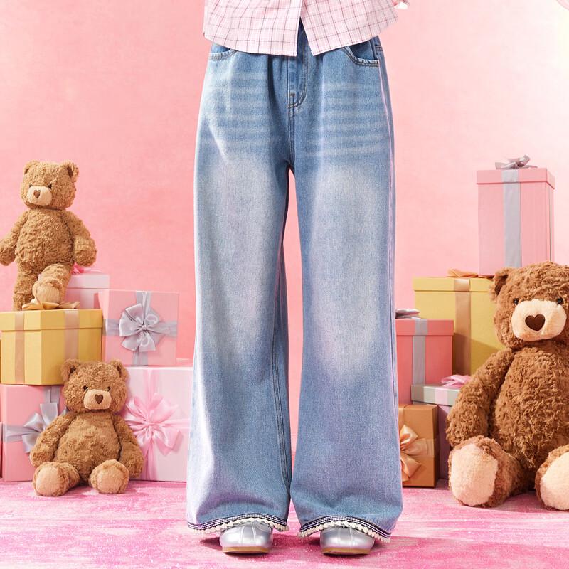 Little Tiger Patty Girls' Wide-Leg Elastic Waist Jeans