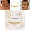 Luxury Gold Alloy Wedding Headband With Simulation Crystal Waterdrop Dangle For Brides And Celebrations