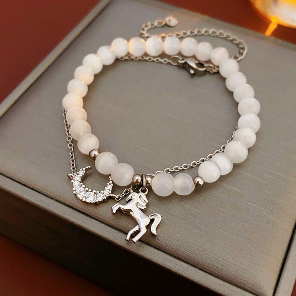 

Легкий роскошный браслет из бисера с лунным камнем, сияющий браслет с подвеской, наручные украшения для женщин золотистый