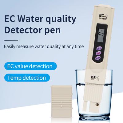 Digital EC Meter Handheld 2 In 1 Water Quality Tester EC Temp Monitor 0-9999us Test Pen for Swimming Pool Aquarium Fish Tank