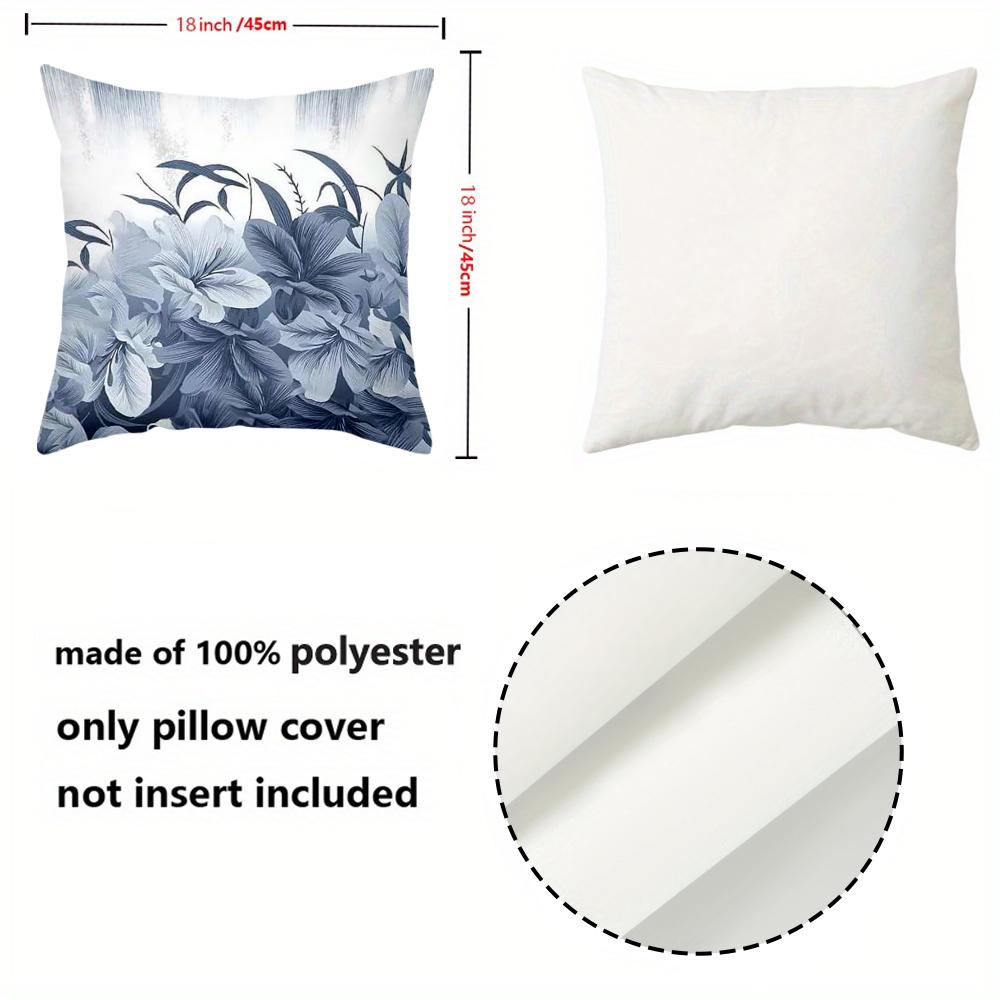 1 pieces -2D flat printing Blue and White Floral Patterned Decorative Throw Pillows Polyester pillowcase, sofa cushion cov