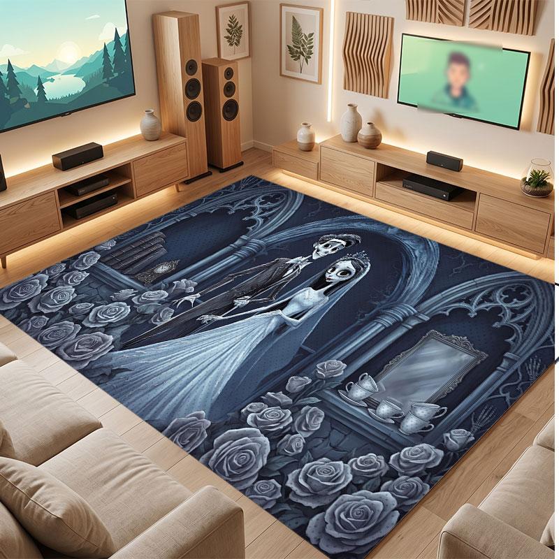 Corpse Bride Emily Victor Rug Soft Thick Non Slip Floor Carpet for Bedroom Living Room Home Decor