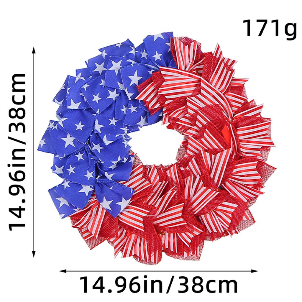 Creative Independence Day Atmosphere Wreath Door Hanging Outdoor Courtyard Decoration Vine Circle Festival Party Wall Hanging
