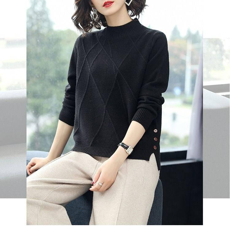 

Свитер женский осенне-зимний свободный повседневный однотонный свитер с длинными рукавами трикотаж короткий свитер XXL