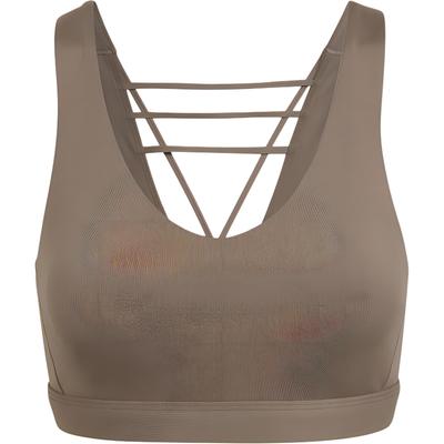 Moderate Support Sports Bra And Panty Set Women Underwear Coffee HI3458