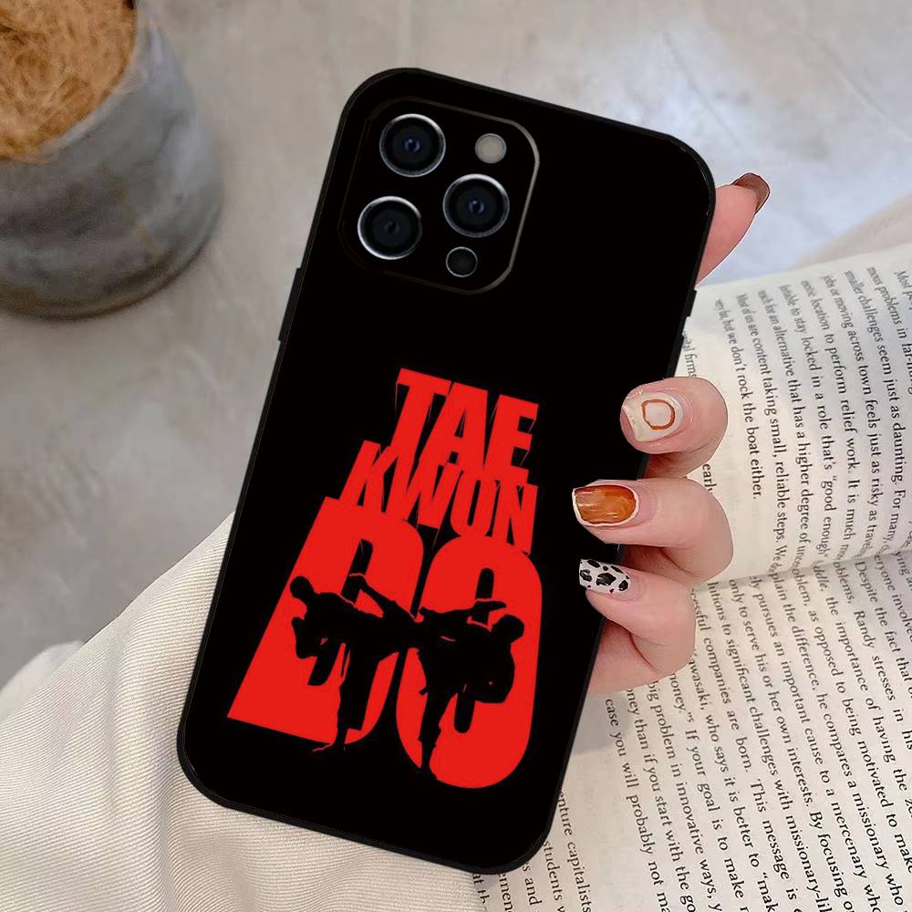 Karate Phone Case For iPhone 17,16,15,14,13,12,11 Plus,Pro Max,XS,Soft Silicone Black Cover