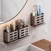 Wall-Mounted Bathroom Rack for Toothbrushes, Toothpaste, Makeup Brushes, and Shavers