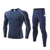 Herren Kompressions Sportset Langarm Oberteil Hose Laufen Basketball Fitnessstudio Training Schnelltrocknend Atmungsaktiv Sportbekleidung
