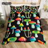Cartoon Mushrooms Duvet Cover Kawaii Fungus Bedding Set Wild Mushroom Stuff Comforter Cover Twin King for Boys Girls Room Decor