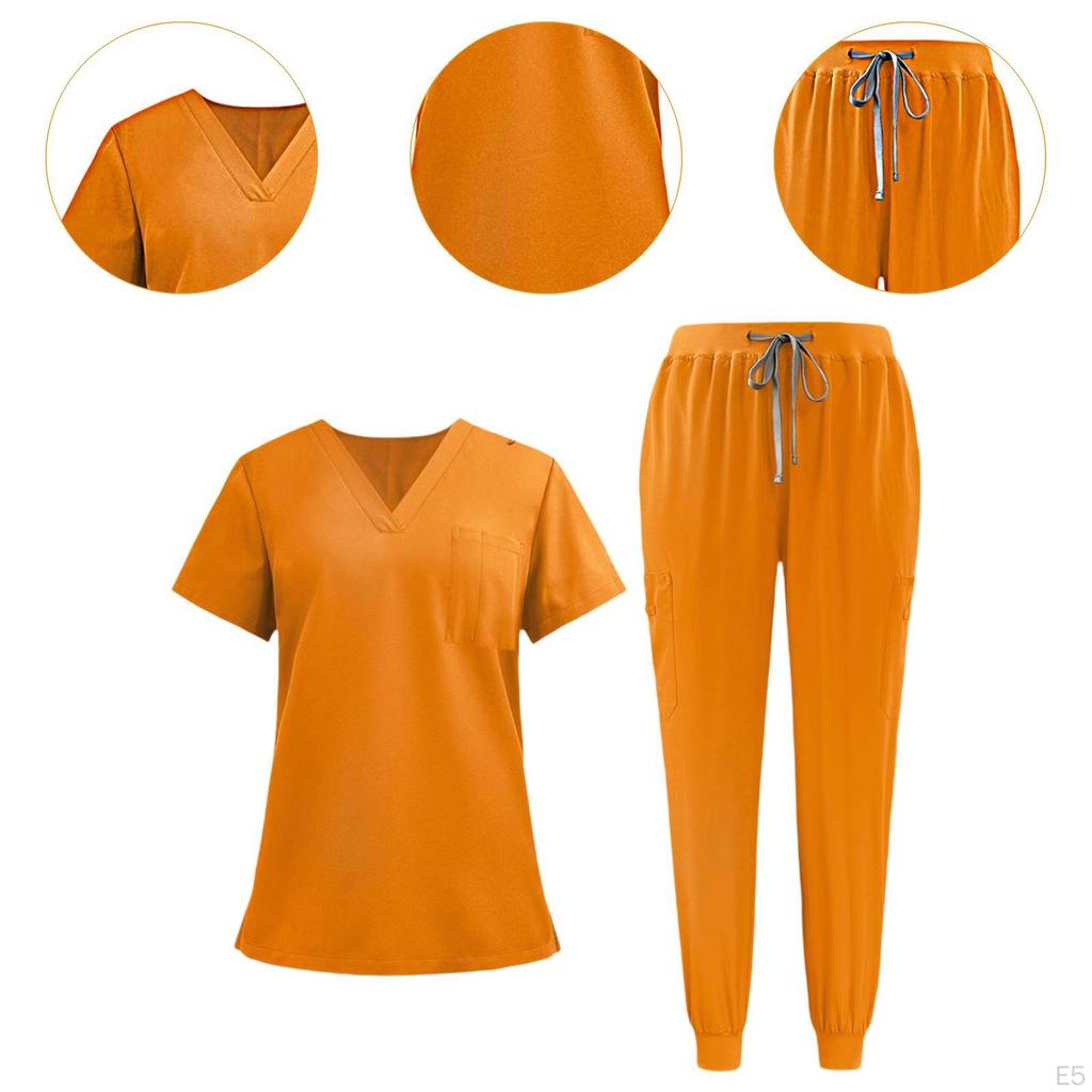 Women Scrub Uniform Set Jogging Cloth Top and Jogger Pants for Yoga Pet Grooming