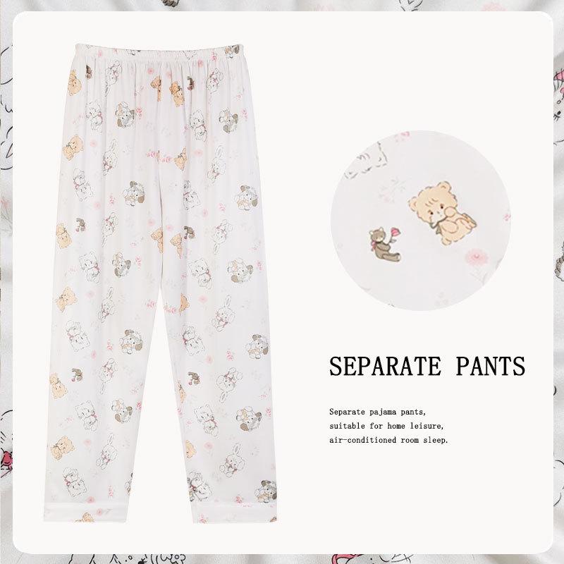 Women's Korean-Style Loose Pajama Pants - Imitation Cotton, Spring/Autumn