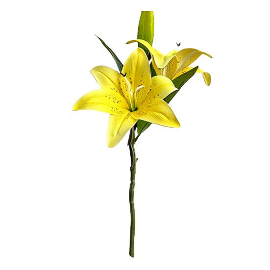 Artificial Lily Flowers with 2 Heads Full Bloom And 1 Bud Long Stem Fake Lilies Bouquet for Wedding Floral Arrangements Spring Home Table Centerpiece