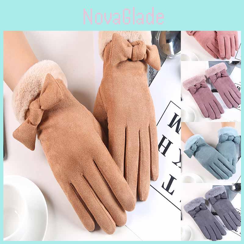 Luxurious Winter Warm Thick Soft Cashmere Touch Screen Gloves For Stylish Women Ladies