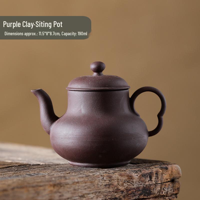Purple Clay Gongfu Teapot: Handmade Retro Ceramic, High-Grade, Anti-Scald, Ideal for Home Tea Tasting.