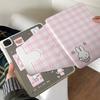 Pink Grid Miffy Tablet Case IPad Air 7/6 Mini Rotating Stand Pro Pencil Holder