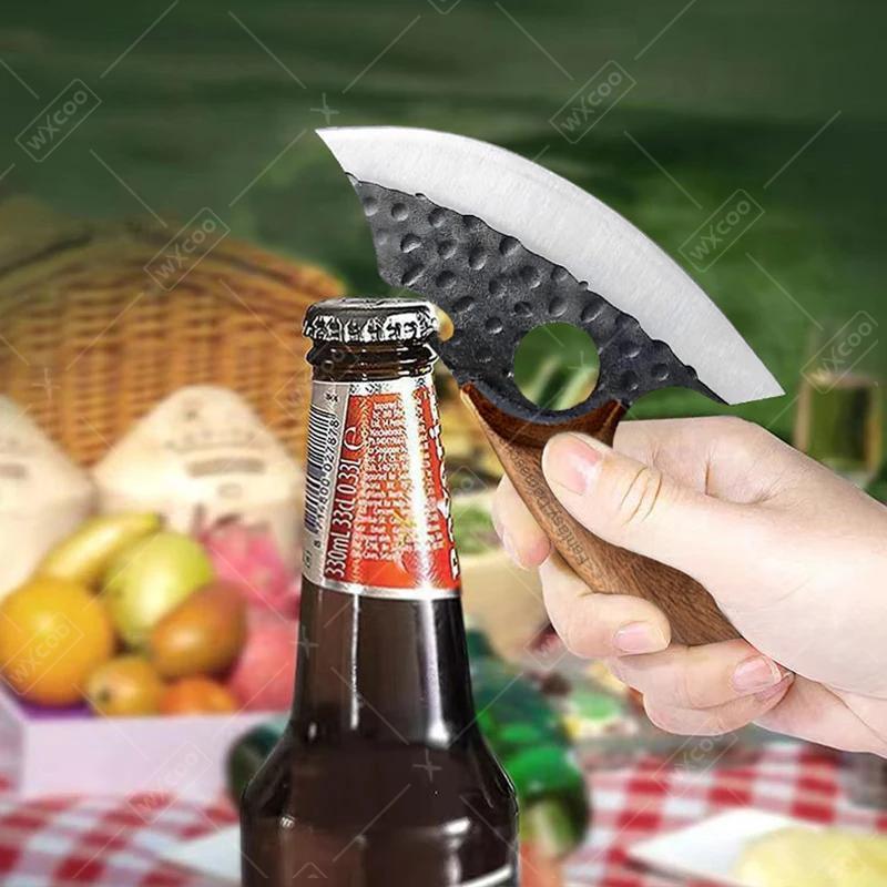 1pc Kitchen Knife Small Pocket Knife Stainless Steel Boning Knife 4.9in Hand Forged Mini Slicing Knife with Sheath