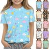 Children's Printed Round Neck Short Sleeved Casual T-shirt