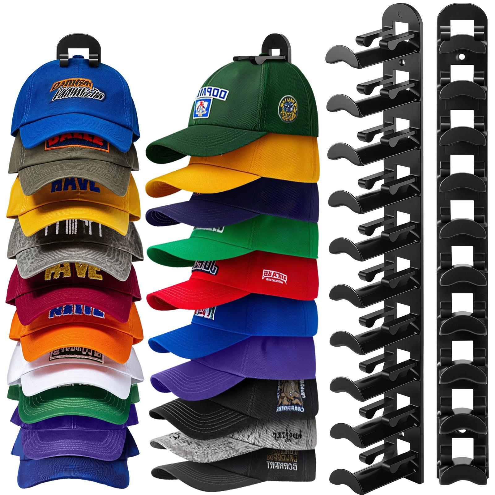 

Hat Racks for Baseball Caps, Versatile Adhesive or Wall-Drilled Mounting Hat Rack for Wall, MultiLayer Hat Storage, Durable Plas чорний