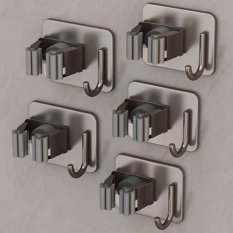 LIEI Gunmetal Grey Mop & Broom Holder