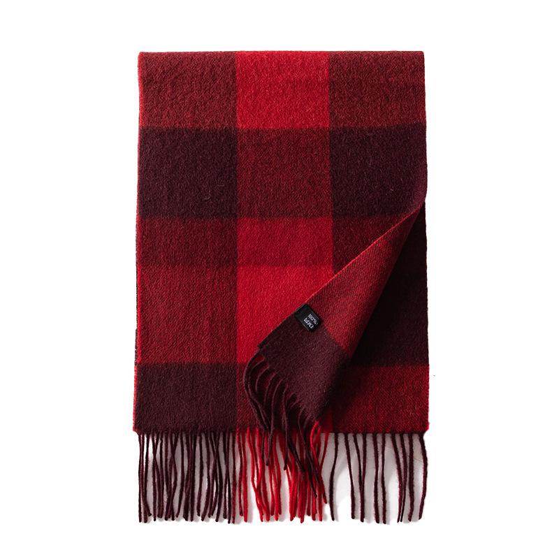 Elegant Korean-Style Plaid Wool Scarf with Tassels – Women's Autumn/Winter Neck Warmer Gift
