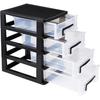 DOITOOL Plastic Drawer Storage 4-Tier Desk Organizer with Drawers for Makeup Vanity Nail Polish Stationery Art Craft Supplies Kitchen Bathroom Office