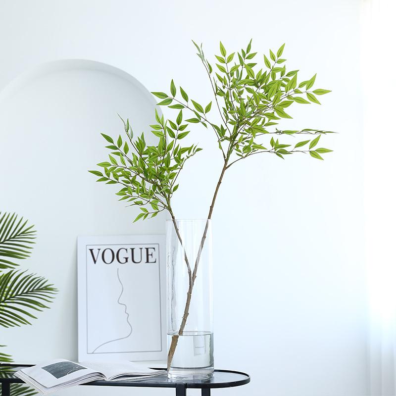 Simulated Nantian Bamboo Single Branch Multi-fork Fake Green Plant Home Furnishing Living Room Shopping Mall Decoration