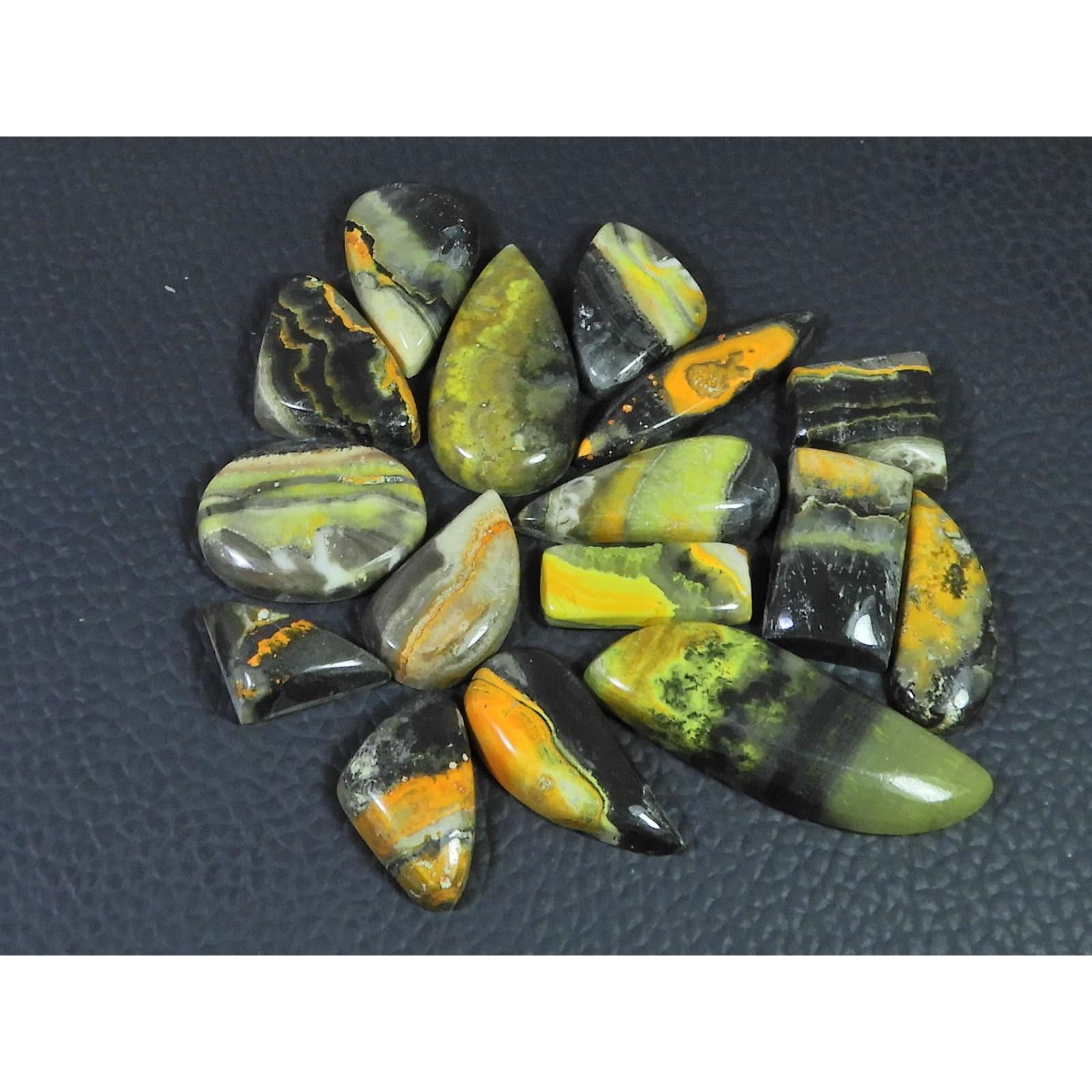 165Cts. Natural Bumble Bee Jasper Mix Cabochon Loose Gemstone 16Pcs Lot C-2272
