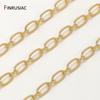 14K Gold Plated Brass Round Cable Link Necklace Chains,DIY Jewelry Spool Chains Necklace Bracelet Making Accessories