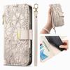 Floral Leather Wallet Case for Samsung Galaxy A05-A71 / S24-S25 series...Vintage All-in-One Card Holder w/Stand, Magnetic Closure & Wrist Strap