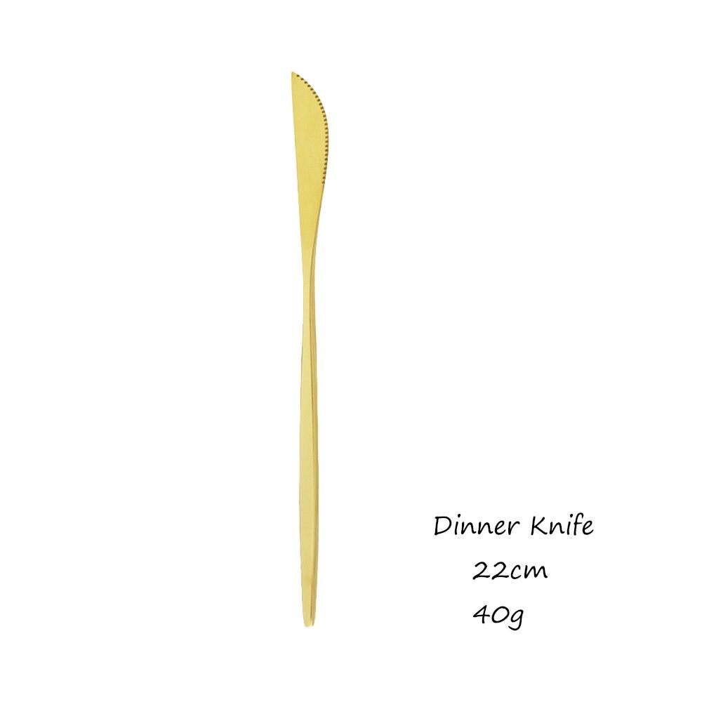 Gold Western Dinnerware Tableware Dessert Knife Fork Coffee Spoon Teaspoon Steel Cutlery Set Stainless Steel Home Dinner Set
