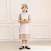 Halloween European pastoral maid cosplay yellow floral dress prairie colonial little girl show costume