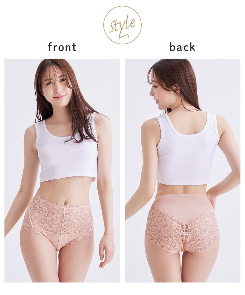 Nissen Regular Cotton Blend Stretch Lace Smoky LL Women's Shorts, Deep-Length Shorts, 5-Pack, Color,