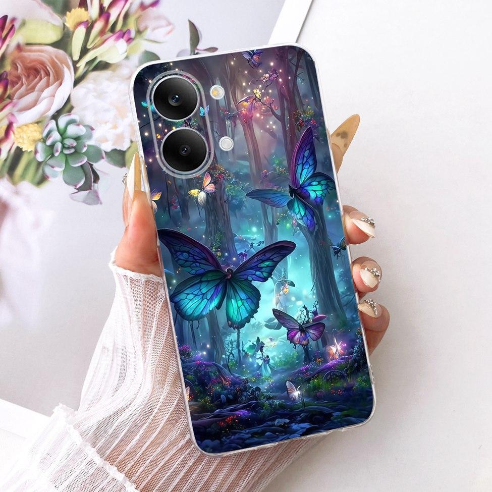Case For Xiaomi Poco X8 Pro Max Cover Transparent Fashion Butterfly Cute Cat Cool Painted Soft Phone Casing 2602BPC18G