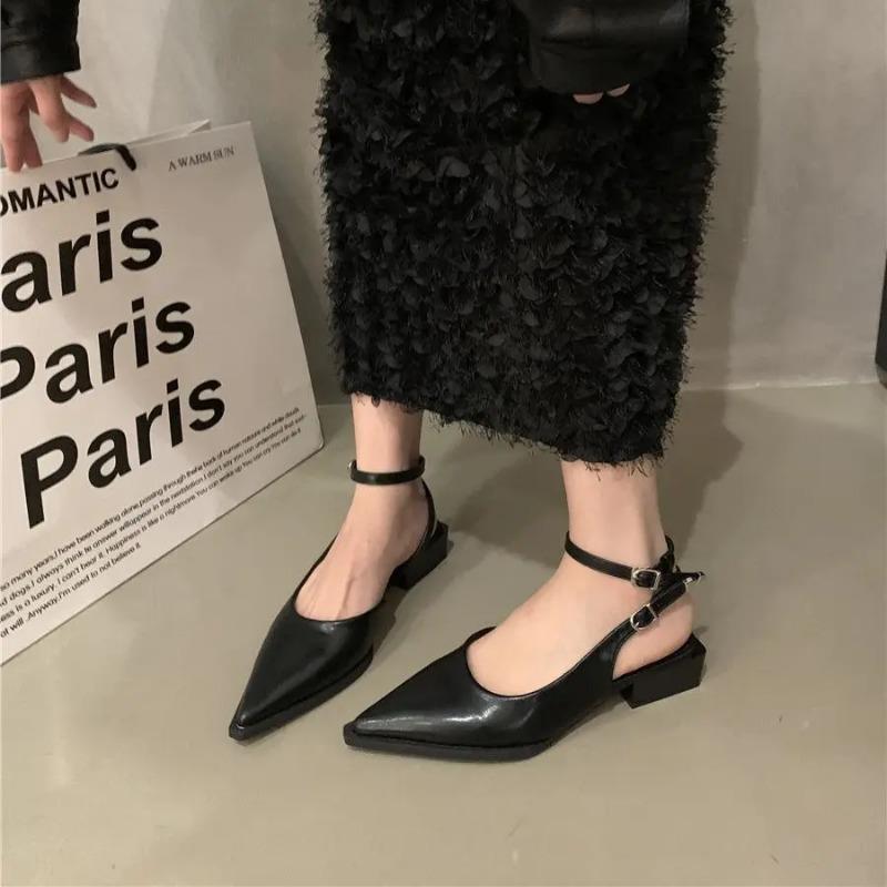 Trendy Design with Heel Shoes 2024 Summer New Daily Low Heel Solid Color Simple Luxury Women's Shoes Sandalias Zapatos De Mujer