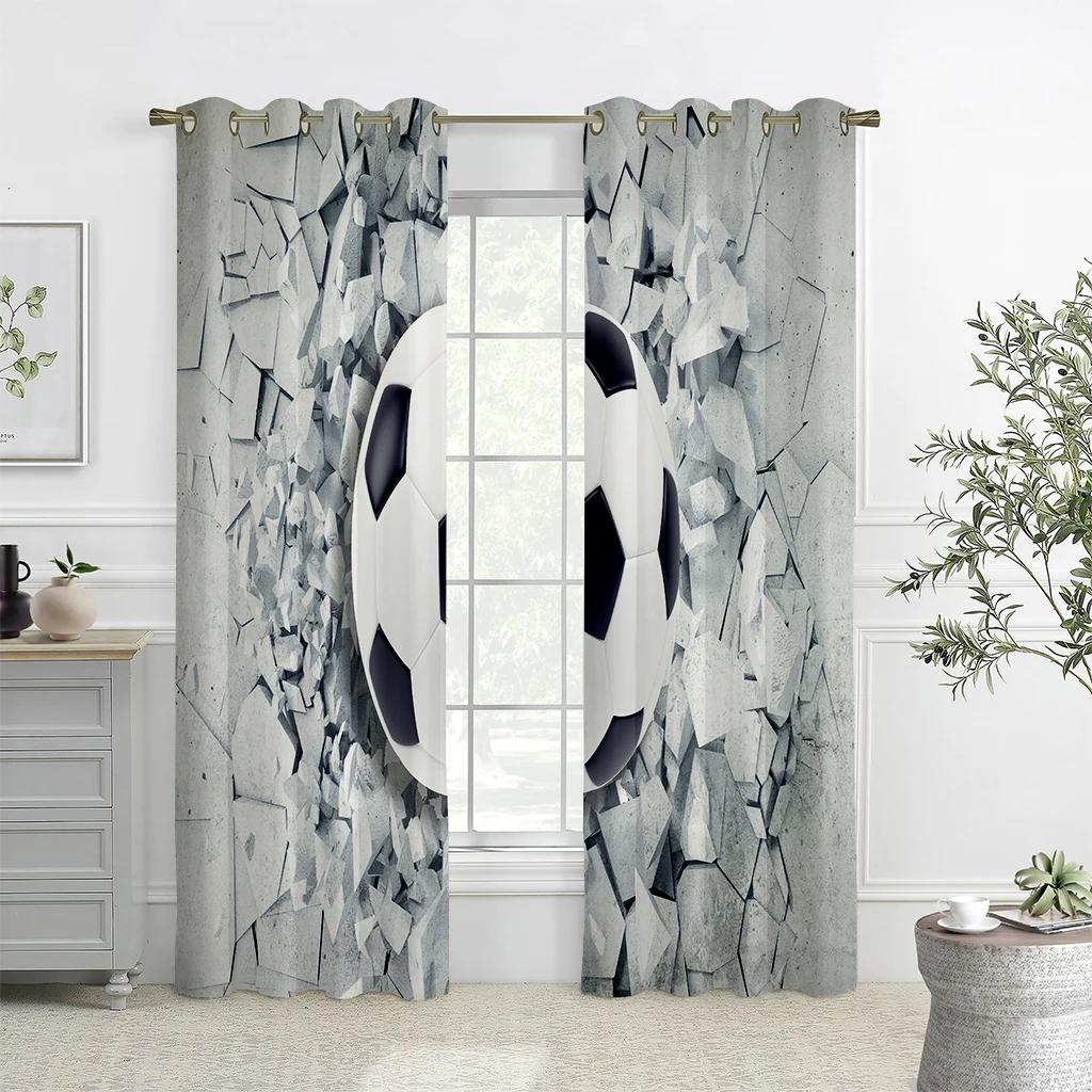 

Зеленый Рейн Поле Футбол Футбол Спорт Шторы Домашние Шторы 2 Панели Детская Комната Гостиная Спальня Балкон Кухня Домашний Декор W60xH100(CM)x2pcs&Hook