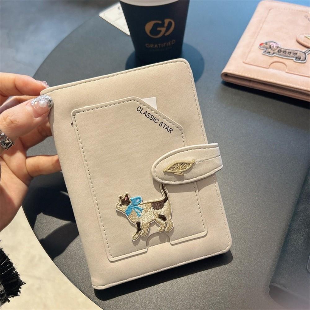 Cartoon Animals Design RFID Passport Cover Waterproof Material Embroidered Dogs PU Leather Passport Holder ID Bank Cards Holder