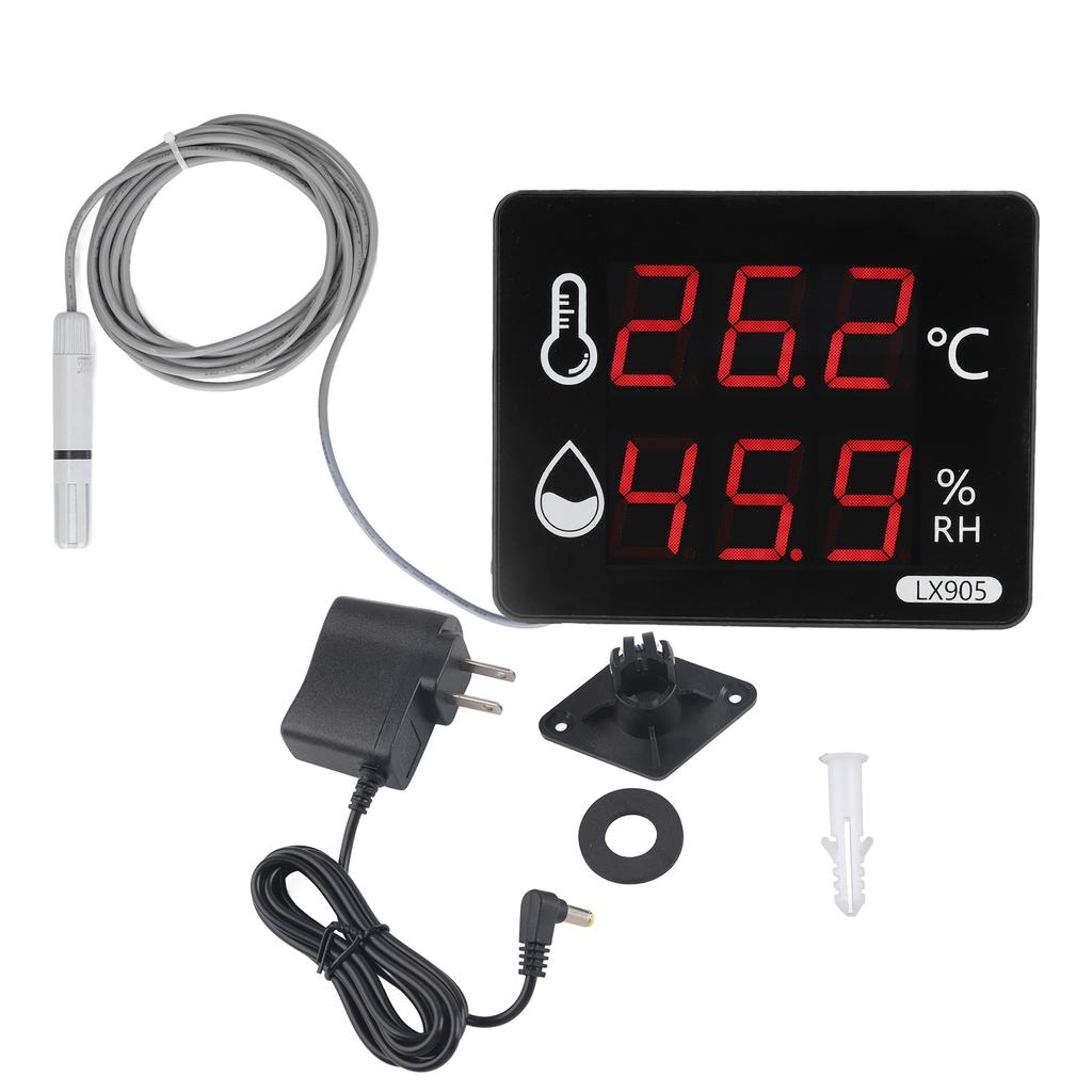 Temperature Humidity Sensor Gauge LED Digital Monitor Indicator Meter LX905‑C Temperature Humidity Monitor Air Quality Monitor