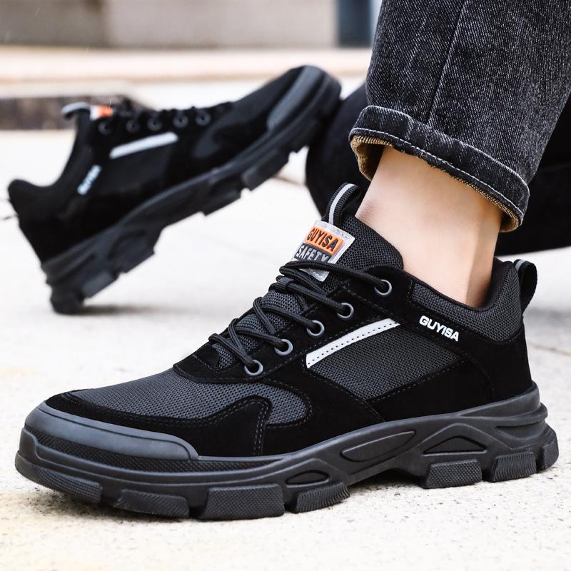Anti Puncture Working Summer Shoes Mens Safety Work Shoes with Steel Toe Anti-slip Work Sneakers Protection Work Boots for Men