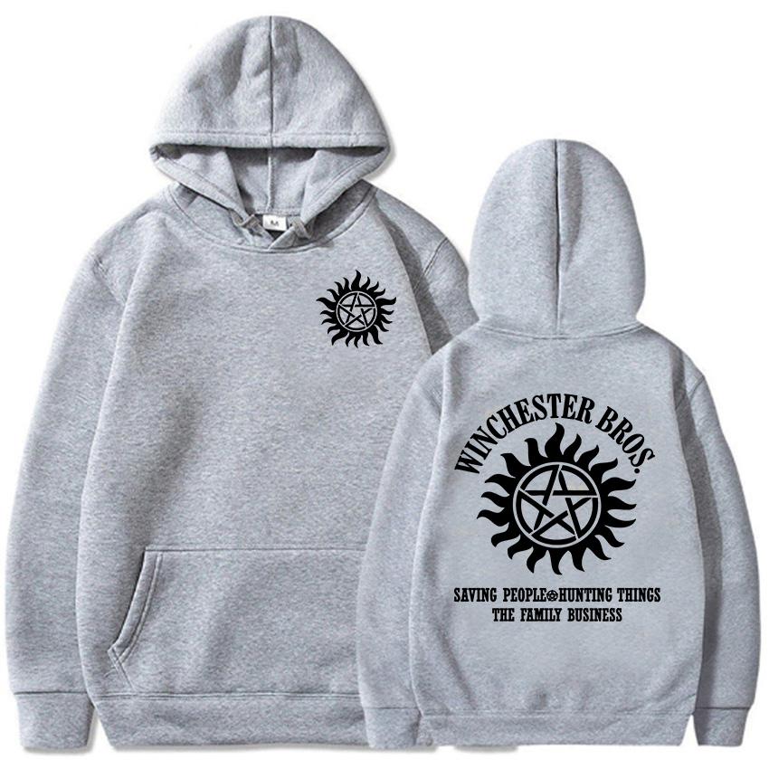 Supernaturall Winchester Bros Hoodies Winter Long Sleeve Hooded Sweatshirts Moletom Masculino Casual Men Soft Pocket Pullovers