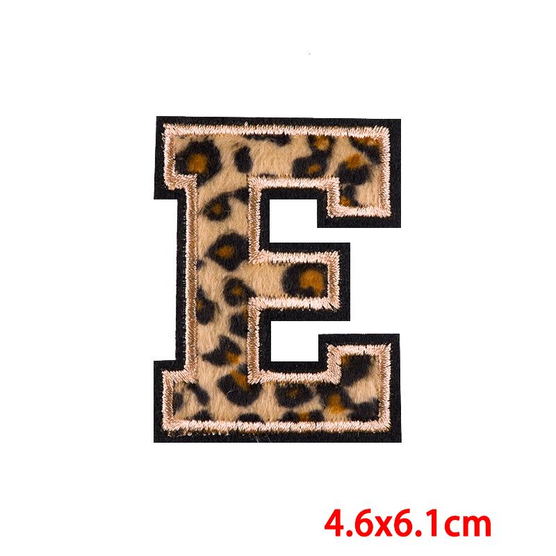 Leopard Print Letters Patch Iron On Patches For Clothing DIY Brand Name Patches On Clothes Fusible Patch For Clothes Stickers