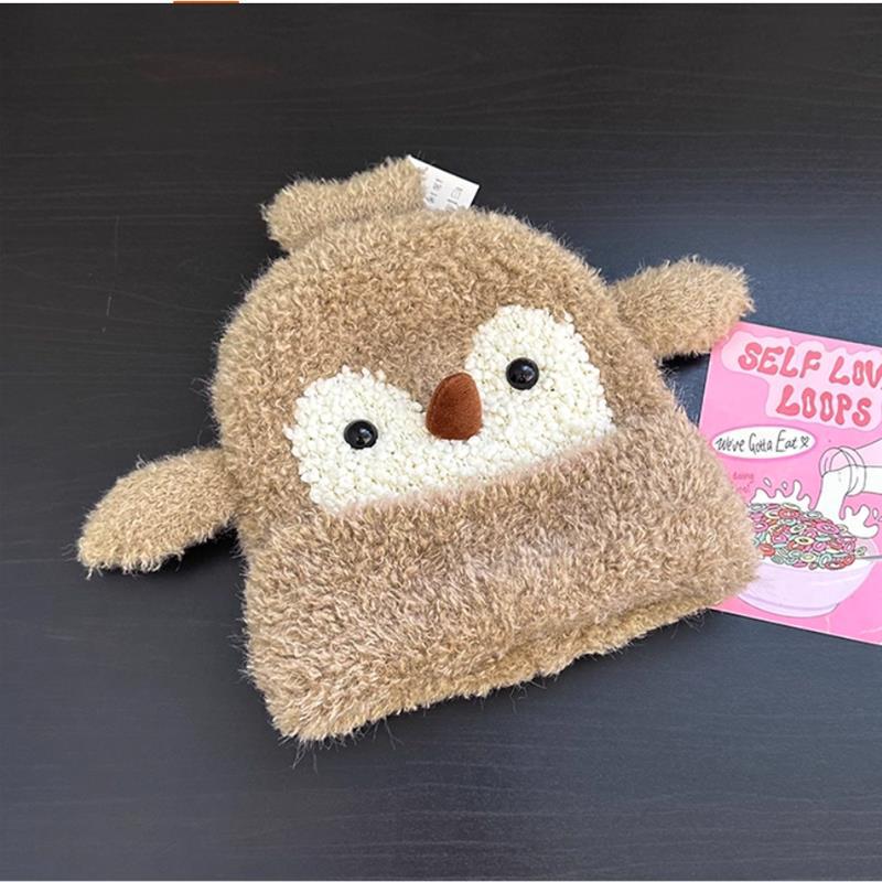 Süßer kleiner Pinguin Plüsch Strickmütze Kinder Herbst und Winter Neu Verdickt Warm Vielseitig Ohrenschützer Pullover Mütze