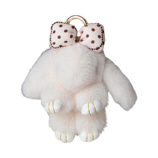 პლუშუს კურდღლის გასაღების ჯაჭვი ბეწვიანი ხელოვნური ბეწვის კურდღლის გულსაკიდი გასაღების ჯაჭვი რბილი ცხოველის გასაღებების აქსესუარი ქალისთვის ზურგჩანთის დეკორი