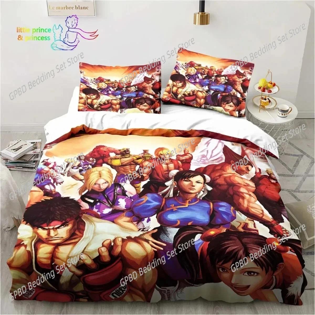 

Одеяло Street Fighter С принтом Комплект постельного белья Для спальни Мягкий Современный S Удобный Детский И Comforter (quilt)-EU Single(135*200cm)3pcs
