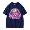 Funny Alpha Male Unicorns Rainbow Meme Graphic T Shirts Unisex Women Vintage Gothic Clothes Tshirt Summer Casual High Quality Tees