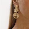 Vintage Multi-Layer Geometric Pendant Earrings for Women Ladies Vacation Style Temperament Metal Drop Earrings Jewelry