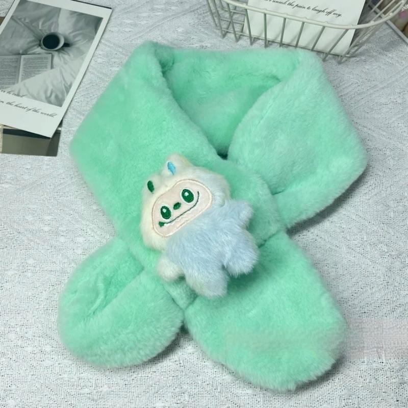 Cartoon Colorful Scarf Autumn and Winter Plush Baby Scarf Parent-child Imitation Rabbit Fur Children's Scarf
